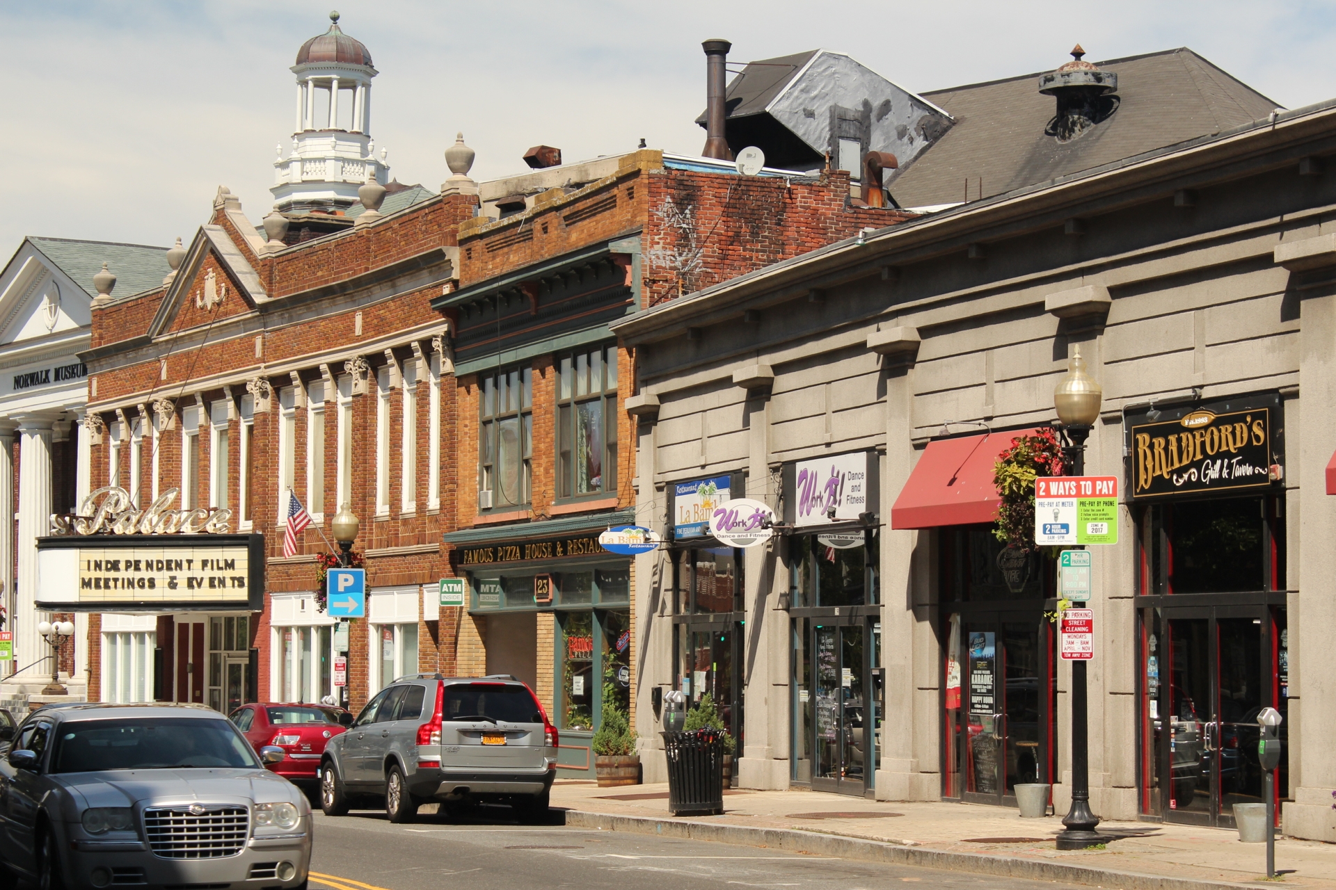 Buildings on North Main Street in Norwalk