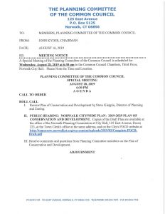 Norwalk Planning Committee Agenda | Norwalk Tomorrow