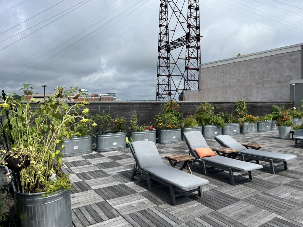 Ironworks Rooftop Garden Bins in South Norwalk